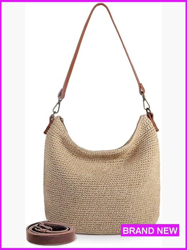 Hobo Shoulder Bag Crochet Crossbody Handmade Woven Large Boho Purse Travel